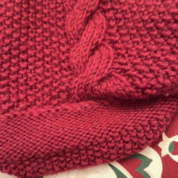 Burgundy Wool hand knit vest Vintage Linda Allard for Ellen Tracy- Size Large - Picture 7 of 8